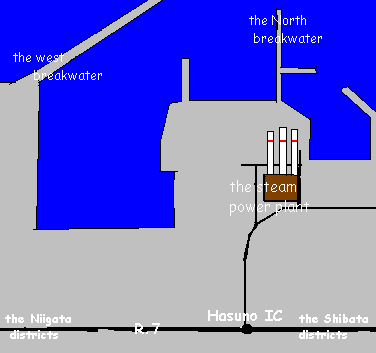 the map of the north breakwater of Niigata east Port